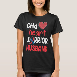 CHD Heart Disease Warrior Proud Husband Awareness  T-Shirt