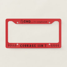 CHD Heart Sketch EKG License Plate Frame