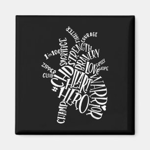 Chd Heart Warrior Typography Graphic Magnet
