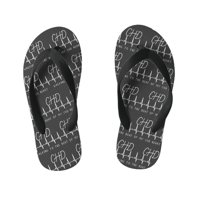 CHD Heartbeat Pair of Flip Flops (Footbed)
