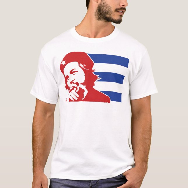 Che Guevara Cuban Flag  T-Shirt (Front)