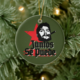 Che Guevara Revolutionary Quote Juntos Se Puede Ceramic Tree Decoration