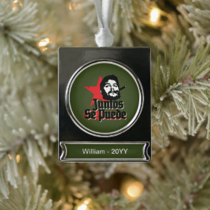 Che Guevara Revolutionary Quote Juntos Se Puede Silver Plated Banner Ornament