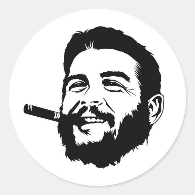 Che Guevara with Cigar Portrait Sticker (Front)