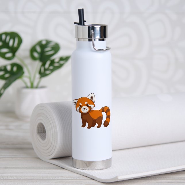 Che Red Panda Water Bottle (Yoga (Rotated))
