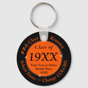 Cheap 20th Class Reunion Gifts, Orange and Black Key Ring