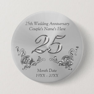 Cheap 25th Anniversary Party Favours for Guests 7.5 Cm Round Badge