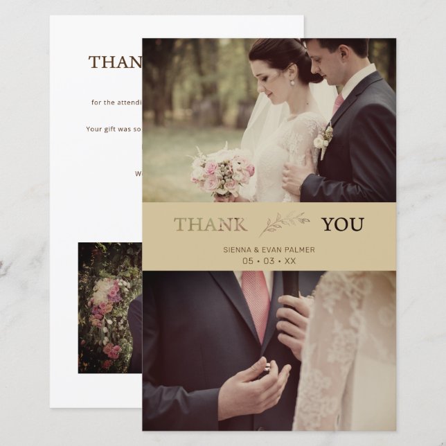 Cheap 3 Photos Wedding Couple Gold Cut Paper (Front/Back)