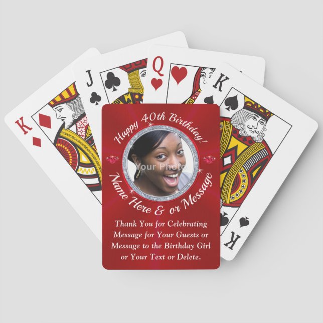 Cheap 40th Birthday Gifts or 40th Birthday Favours Playing Cards (Back)