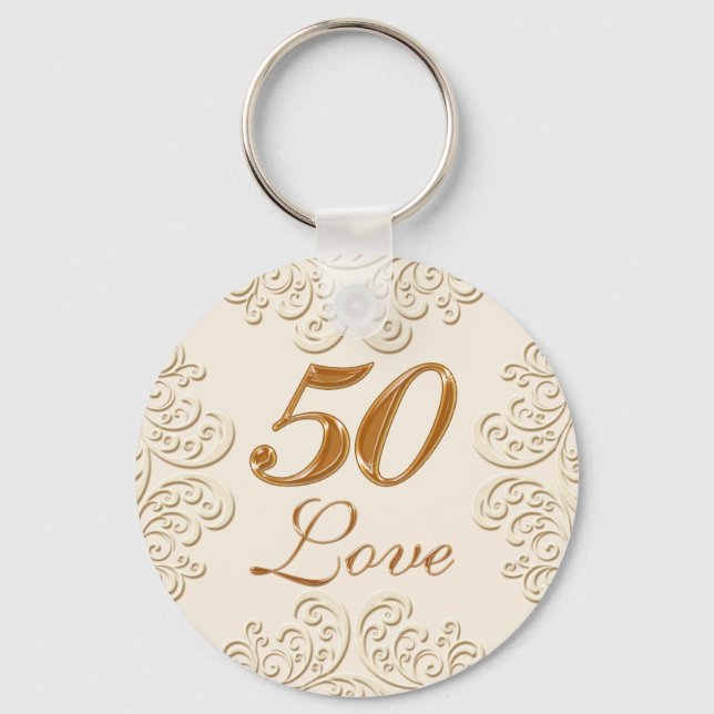 Cheap 50th Anniversary Party Favours Keychains (Front)