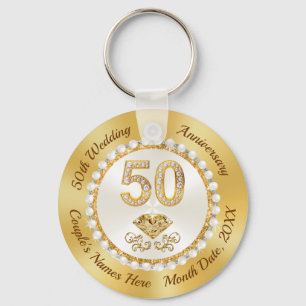 Cheap, 60th Wedding Anniversary Party Favors Key Ring