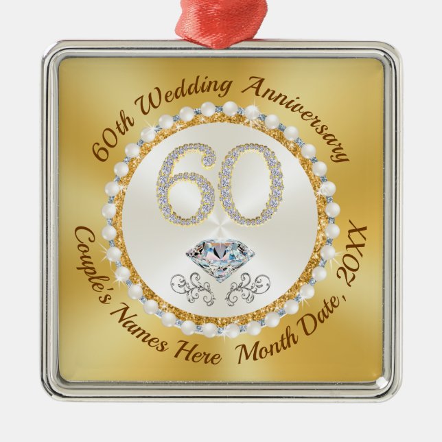 Cheap, 60th Wedding Anniversary Party Favours Keyc Metal Tree Decoration (Front)