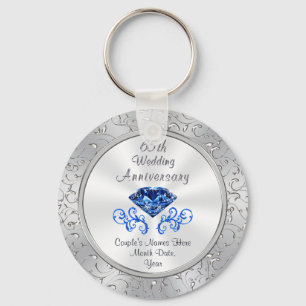 Cheap 65th Wedding Anniversary Party Favours Key Ring