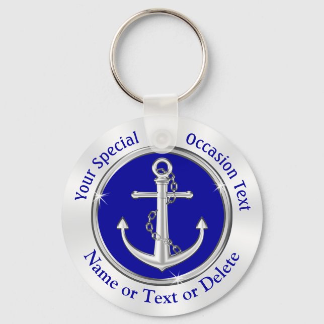 Cheap Anchor Party Favors, Nautical Keychains (Front)