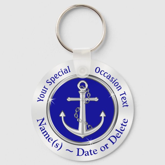 Cheap Anchor Party Favours, Nautical Keychains (Front)