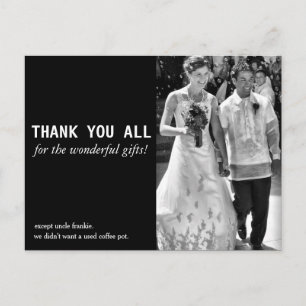 Cheap and Funny Wedding Thank You Card