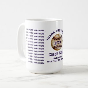 Cheap Baseball Coach Gifts, Your Text, Your Coffee Mug