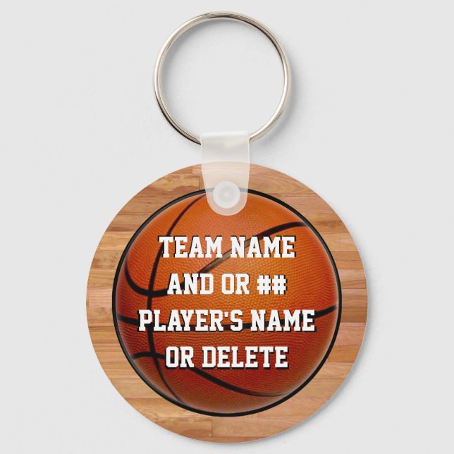 Cheap Basketball Gifts for Kids, Personalised Key Ring (Front)