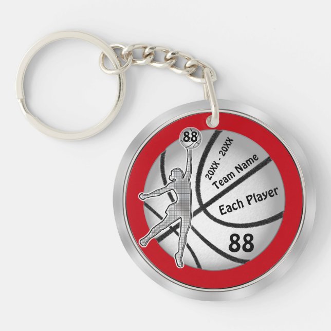 Cheap Basketball Gifts, Number, Years, Names Key Ring (Front)