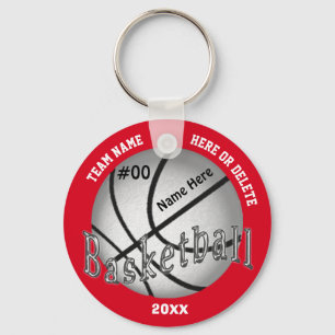 Cheap Basketball Keychains, 4 Text Boxes YOUR TEXT Key Ring