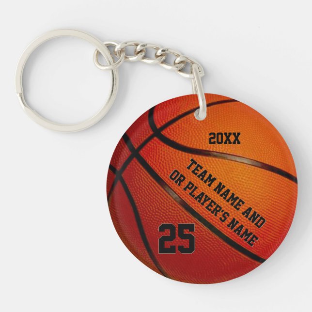 Cheap Basketball Keychains with Three Text Boxes (Front)