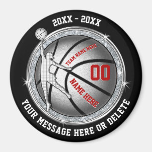 Cheap Basketball Souvenirs for Girls, Black, Red Magnet