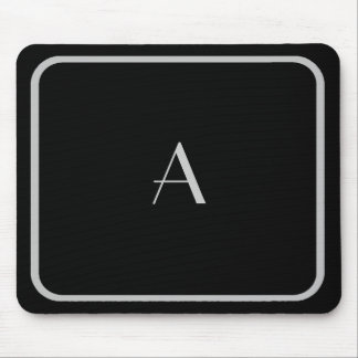 Cheap Black and Silver Monogram with Frame Mouse Mat