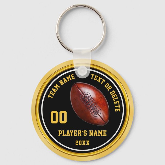 Cheap Black Gold Football Gifts Favors Football Key Ring (Front)