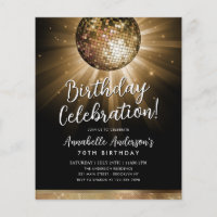 Cheap Black Gold Glitter 70s Disco Ball Birthday