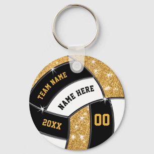 Cheap Black, Gold, White, Volleyball Party Favours Key Ring