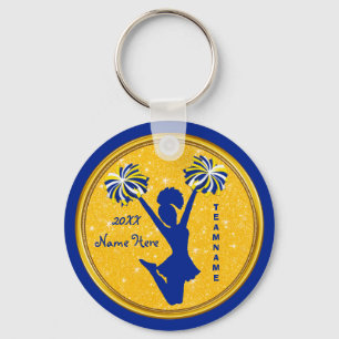 Cheap Blue and Gold Cheer Gifts for Cheer Favours Key Ring