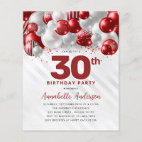 Cheap Burgundy Red Silver Balloon Glitter Birthday