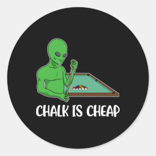 Cheap Chalk Billiards Classic Round Sticker