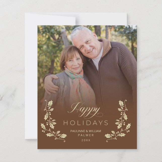 Cheap Christmas Brown Whimsical Script Photo  (Front)