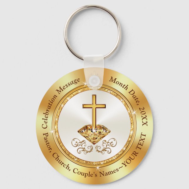 Cheap, Church Anniversary Party Favours,  Key Ring (Front)