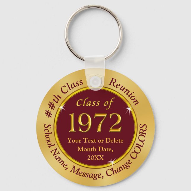 Cheap, Class of 1972 Keychains for Giveaways (Front)