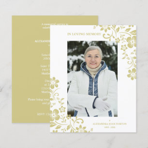 Cheap Classic Gold Floral Funeral Service Photo