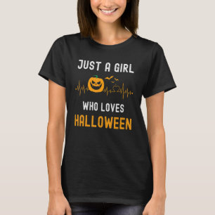 Cheap Costume Just a Girl Who Loves Halloween Spoo T-Shirt