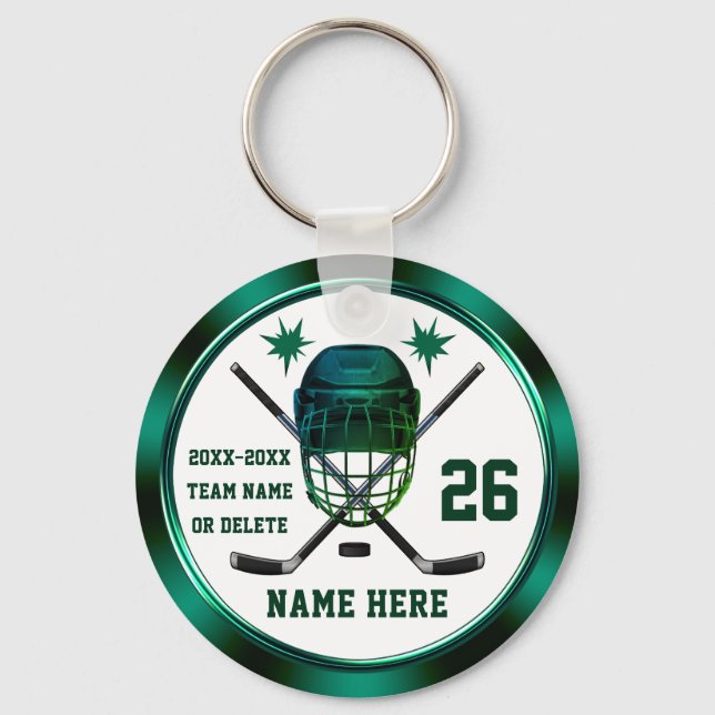 Cheap Custom, End of Year Gifts for Hockey Players Key Ring (Front)