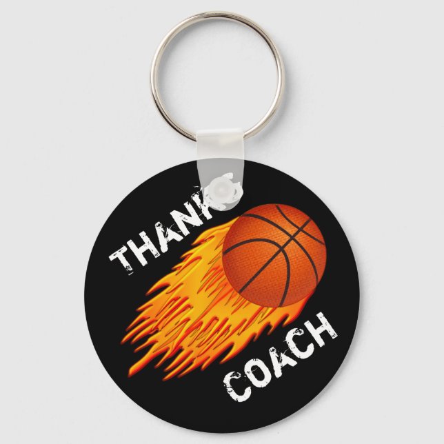 Cheap Customisable Coach Gift Ideas Basketball Key Ring (Front)