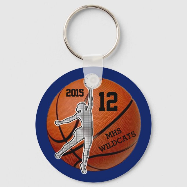 Cheap Customised Basketball Keychains Girls Team (Front)