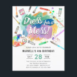Cheap Dress for a Mess Kids Art Painting Birthday Flyer<br><div class="desc">Cute Watercolor Dress for a Mess Kids Art Paint Painting Birthday Invitation</div>
