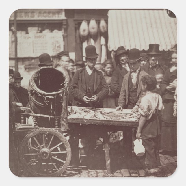 Cheap Fish of St. Giles, from 'Street Life in Lond Square Sticker (Front)