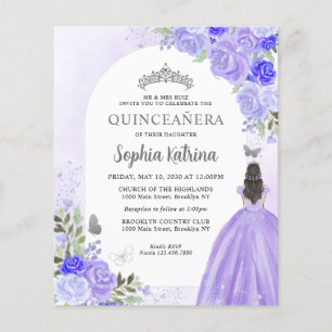 Cheap Floral Purple Violet Princess Quinceanera Flyer
