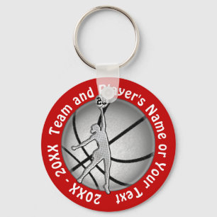 Cheap Girls Basketball Gifts, Your Text and Colour Key Ring