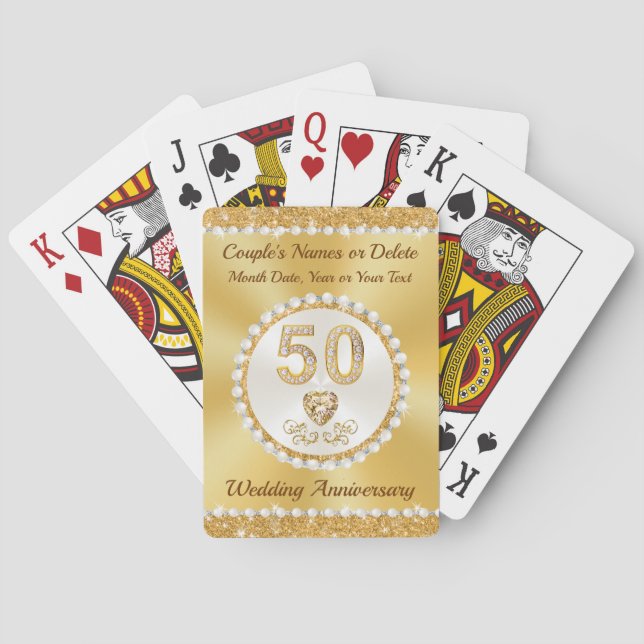 Cheap, Golden Anniversary Gifts, 50th Anniversary Playing Cards (Back)