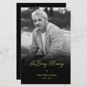 Cheap Golden In Loving Memory BW Photo Funeral