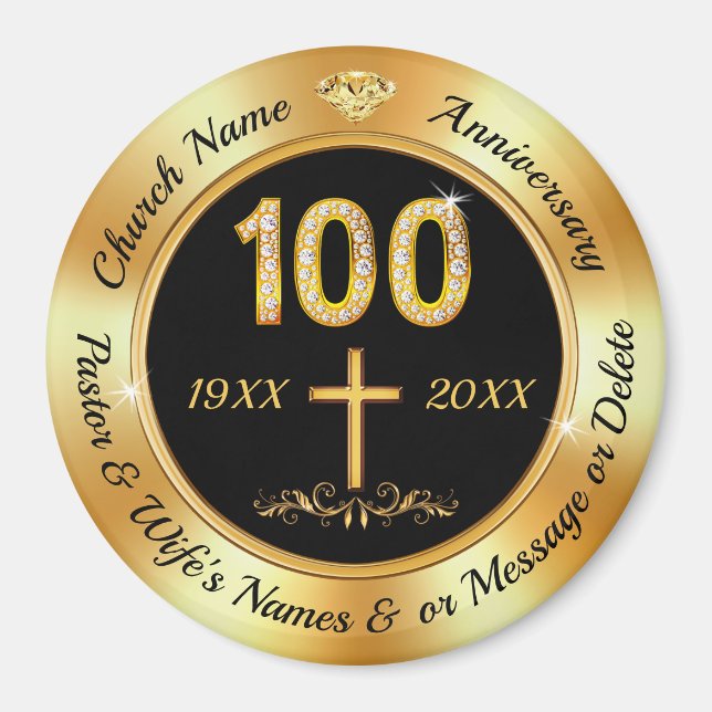 Cheap Gorgeous, 100 year Church Anniversary, Favou Magnet (Front)