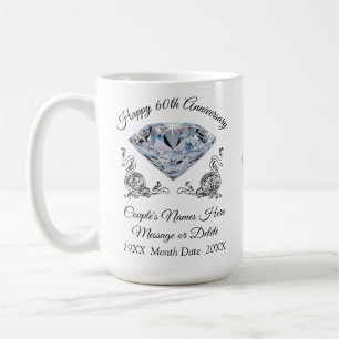 Cheap Happy, 60 Years Married Gift, Personalised Coffee Mug