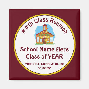 Cheap High School Reunion Gifts, Text and Colours Magnet
